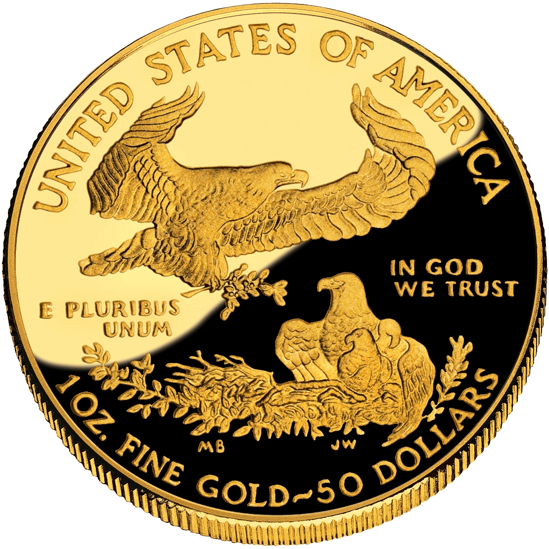 Gold american eagle proof back
