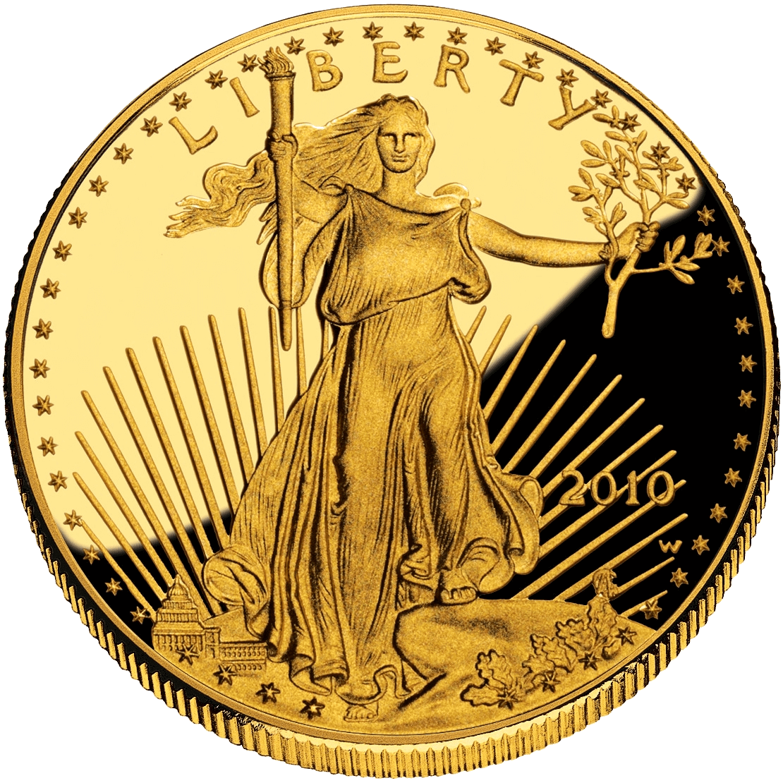 gold american eagle proof front